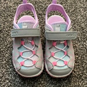 Carter's Gray and Pink Water Shoes with Velcro Strap. Worn once